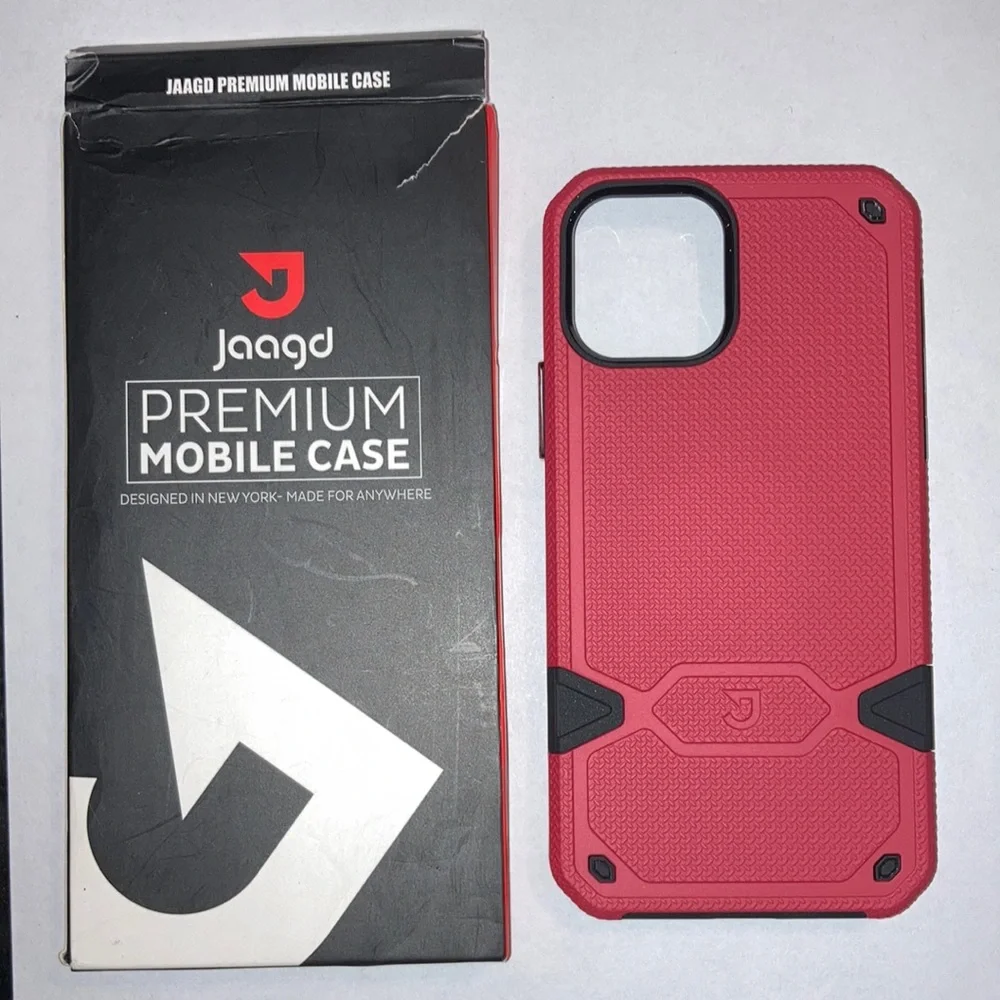 Jaagd Slim Case Compatible with iPhone 12 and iPhone 12 Pro - Case (Red)
